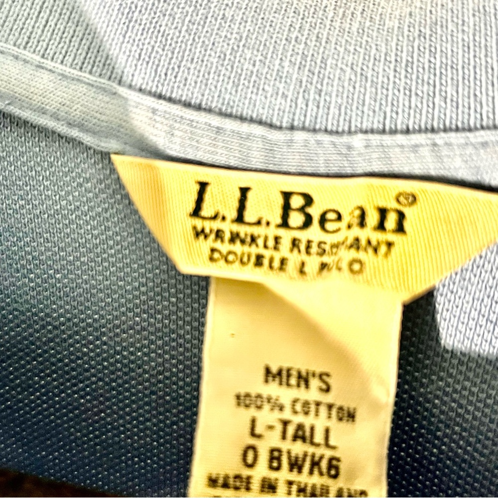 LL Bean Classic Blue Men's Polo Shirt - Picture 3 of 8